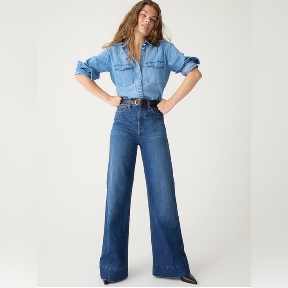 NWT J.Crew ‘96 Curvy Denim Trouser Women’s Size 30P Petite Jeans CD150 - Picture 1 of 12